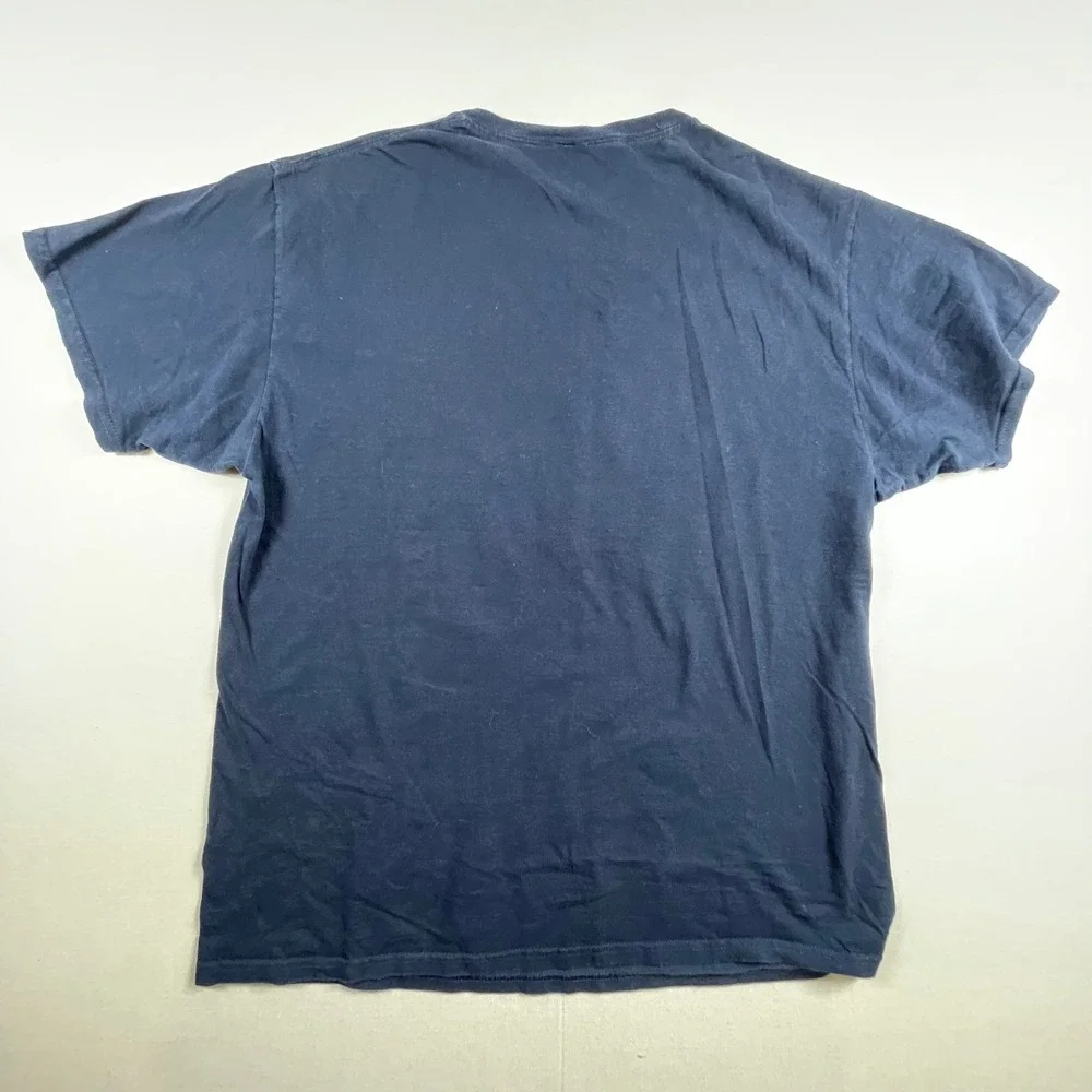 Mens Wolf T-Shirt Graphic Moon Animal Print Tee Navy Blue Nature Wolves‎ Large